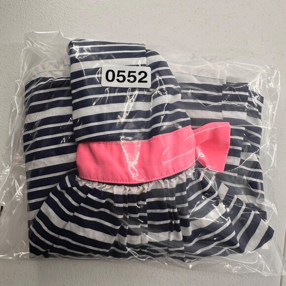 Carters Navy & White Striped Baby Girl Dress Pink Bow Accent Size 6 Months - Picture 11 of 11